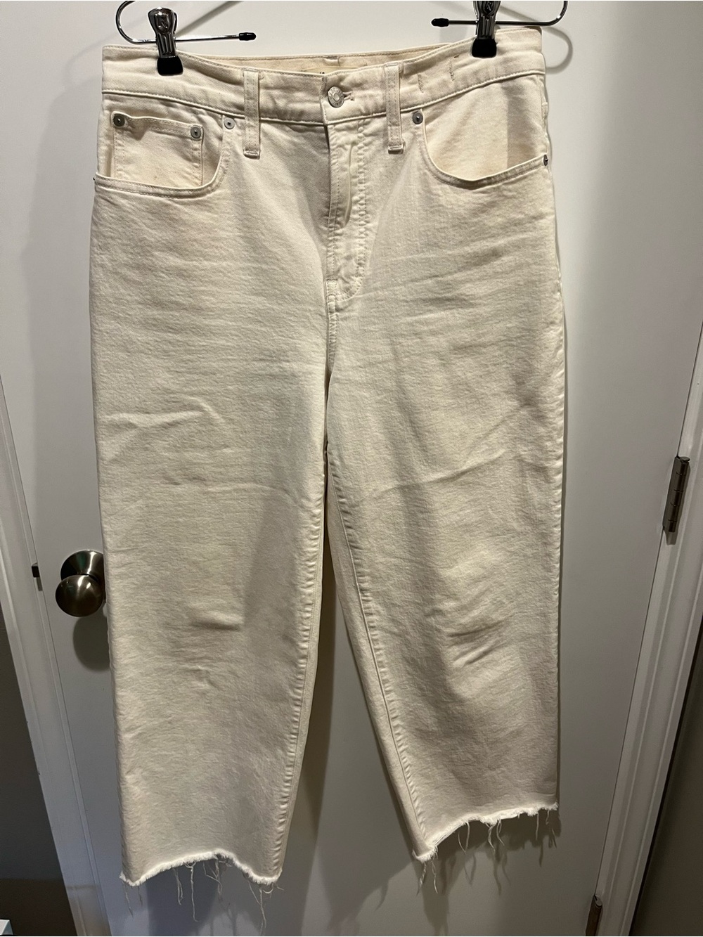 Madewell Perfect Vintage Wide Leg Crop Jeans Ecru